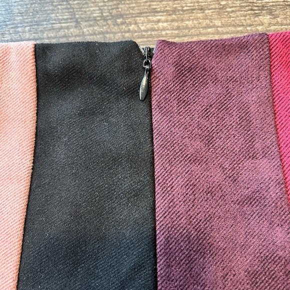 She + Sky Striped Multicolor, Costume Suede Mini Skirt - Picture 3 of 3